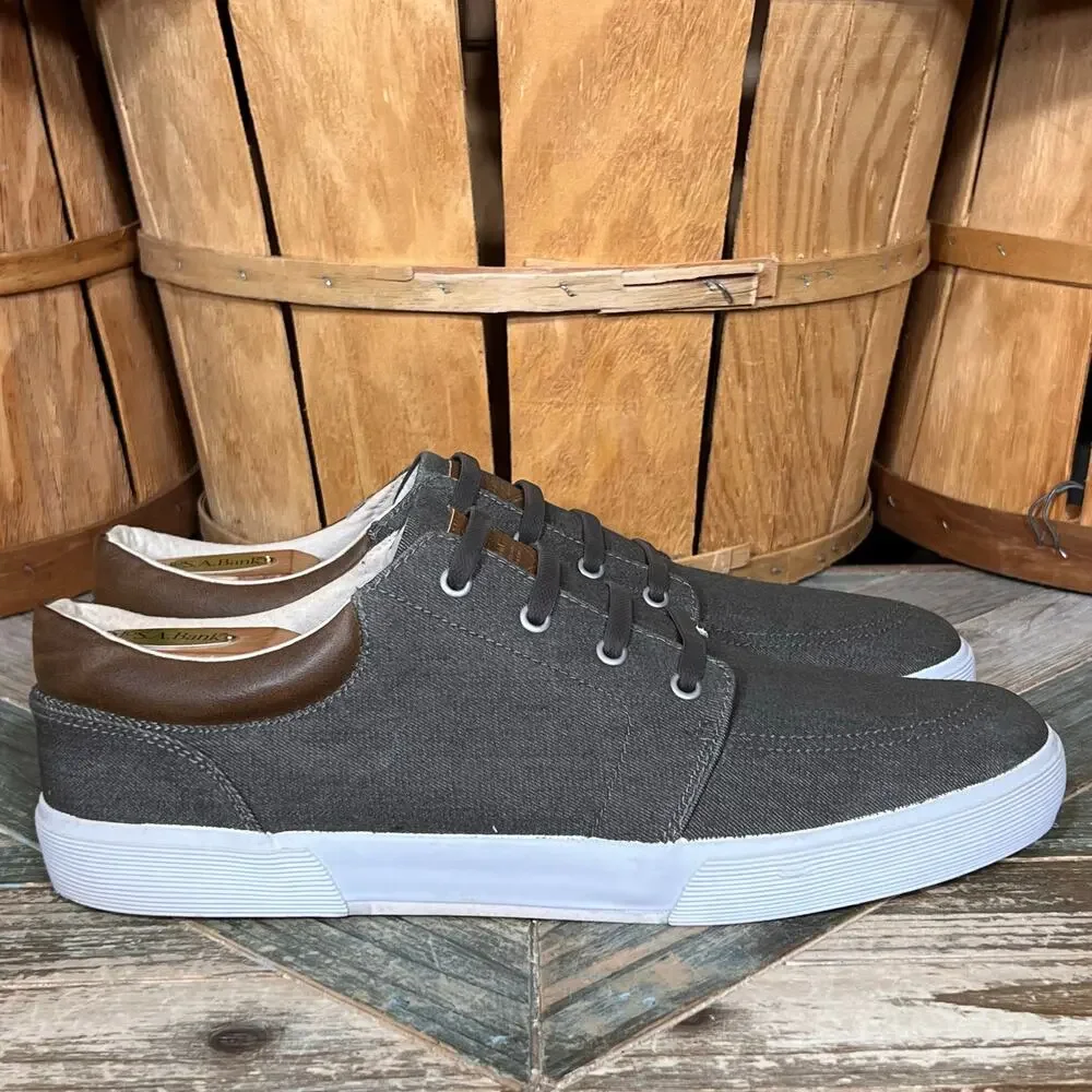 St. John's Bay Bryce Gray Denim Faux Lace Casual Slip-On Sneakers Mens Size 13